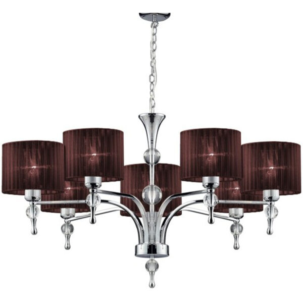 Lampa wisząca IMPRESS 7 AZ2902, brązowa / chromowana, 7×E27 – AZzardo