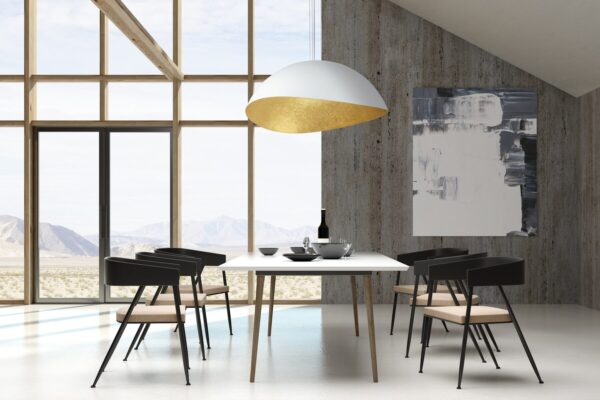 Lampa wisząca nowoczesna SOLARIS XL biały/złoty, 1 × E27 – Sigma Lighting 40617