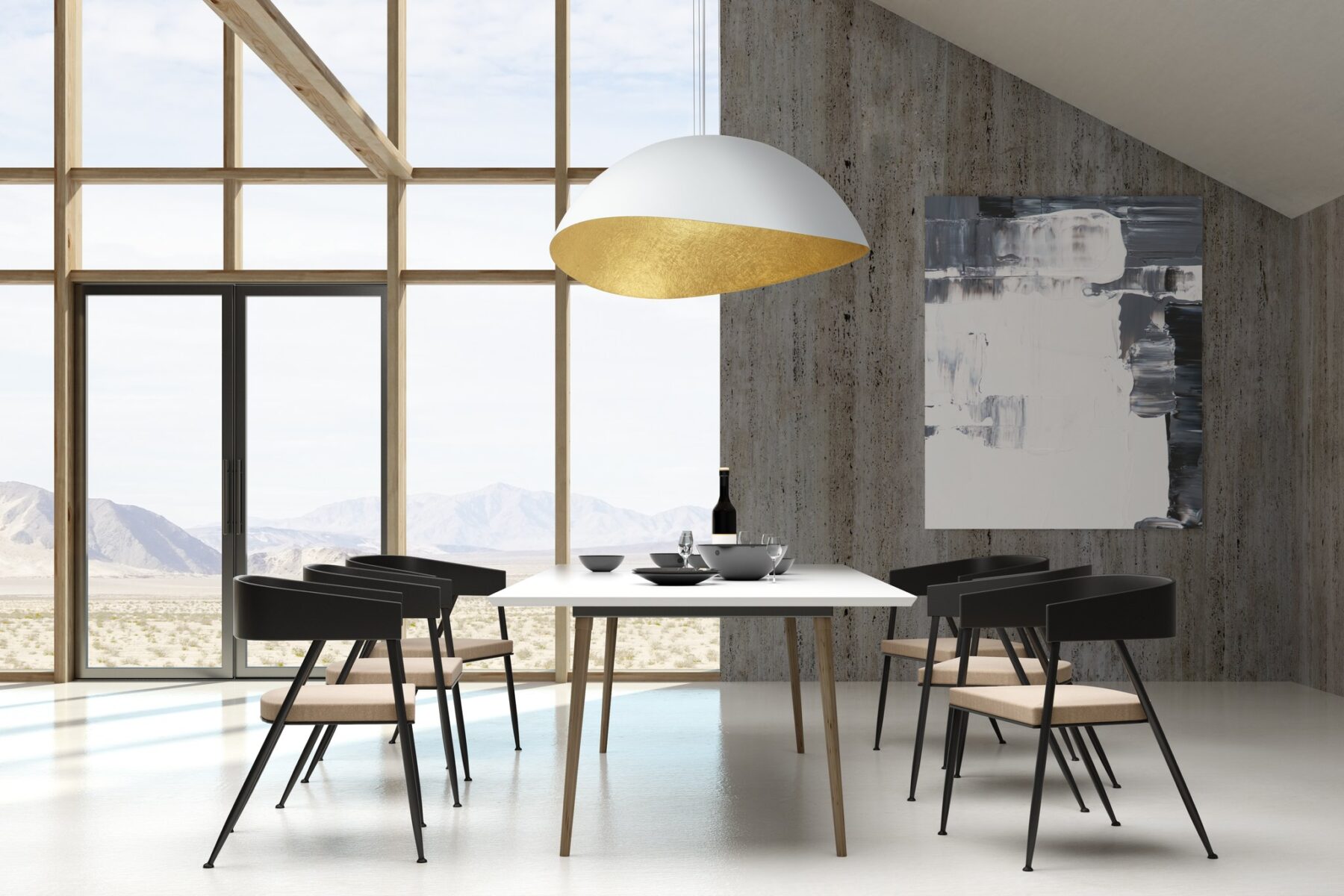 Lampa wisząca nowoczesna SOLARIS XL biały/złoty, 1 × E27 – Sigma Lighting 40617
