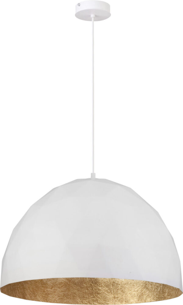 Lampa wisząca w stylu glamour DIAMENT L biały/złoty, 1 × E27 – Sigma Lighting 31369