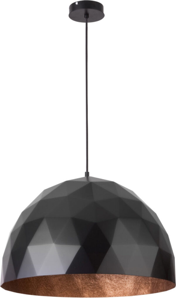 Lampa wisząca w stylu glamour DIAMENT L czarny/miedziany, 1 × E27 – Sigma Lighting 31368