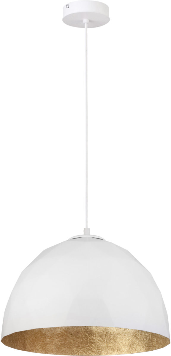 Lampa wisząca w stylu glamour DIAMENT M biały/złoty, 1 × E27 – Sigma Lighting 31373