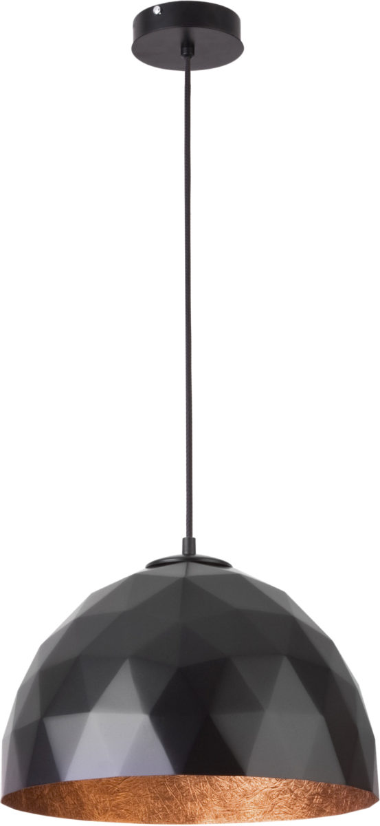 Lampa wisząca w stylu glamour DIAMENT M czarny/miedziany, 1 × E27 – Sigma Lighting 31372