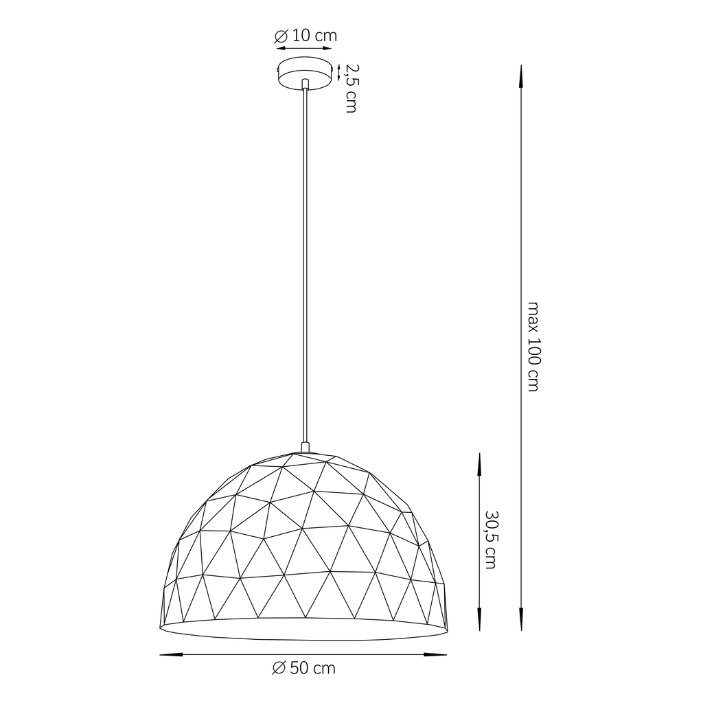 Lampa wisząca w stylu glamour DIAMENT L złoty, 1 × E27 – Sigma Lighting 32302 - obrazek 3