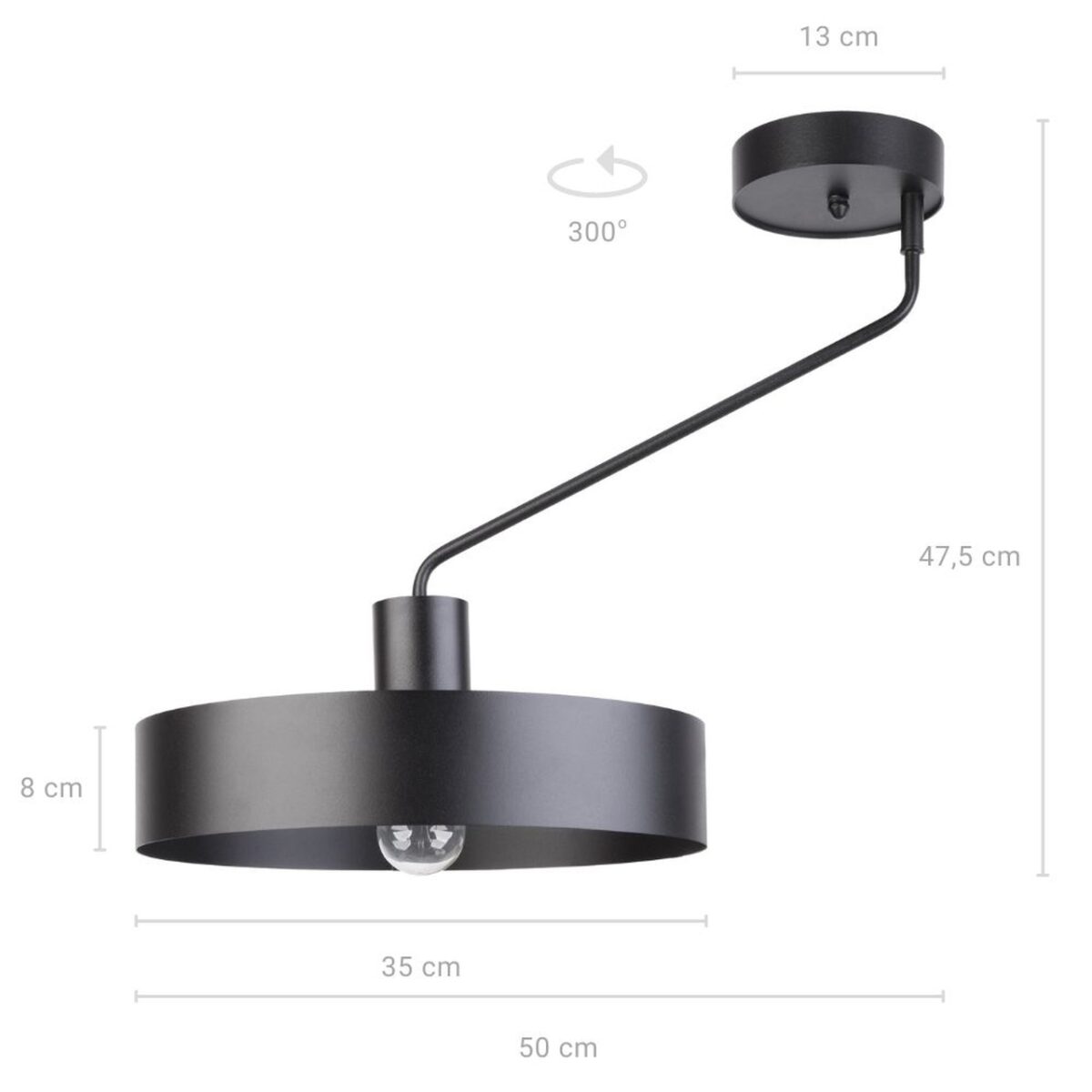 Plafon loftowy JUMBO 1 czarny, 1 × E27 – Sigma Lighting 31529 - obrazek 2