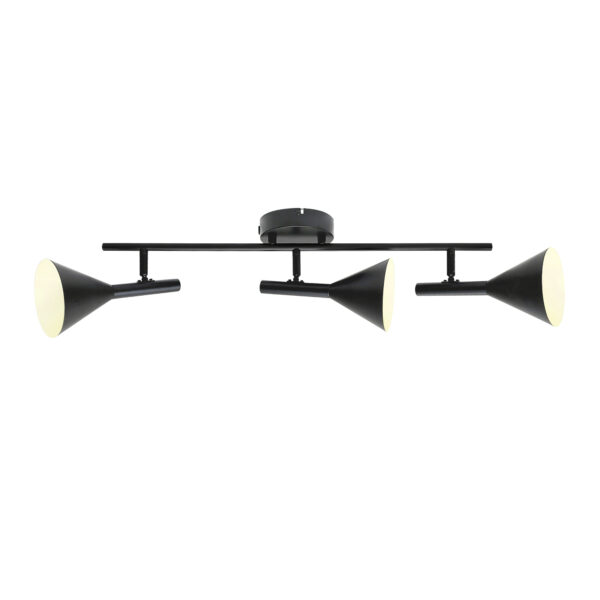 Spot sufitowy minimalistyczny Nordlux KELVIS 3-SPOT — czarny, GU10, 2612706003