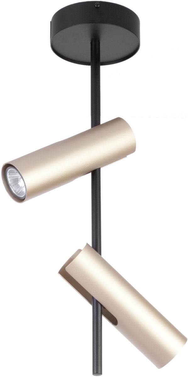 Spot sufitowy minimalistyczny LEDA 2 czarny złoty /spot, 2 × GU10 – Sigma Lighting 33109