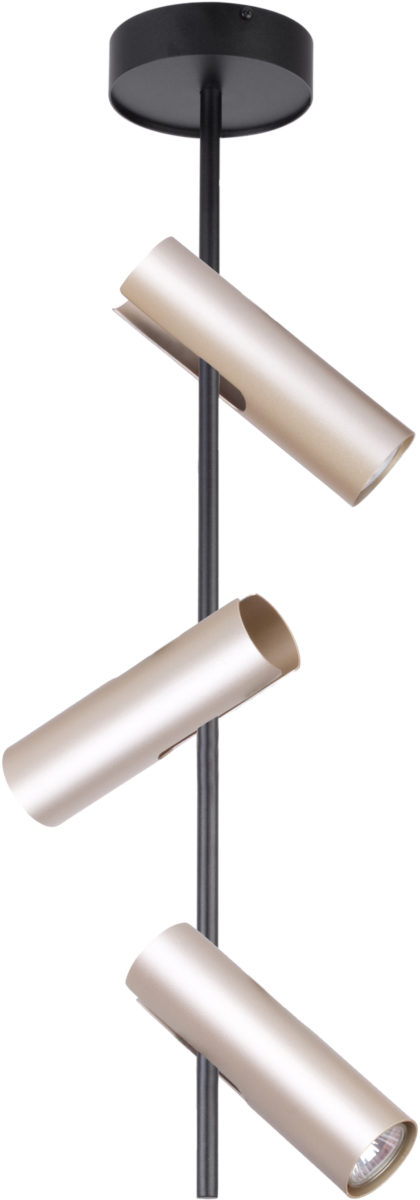 Spot sufitowy minimalistyczny LEDA 3 czarny złoty /spot, 3 × GU10 – Sigma Lighting 33103