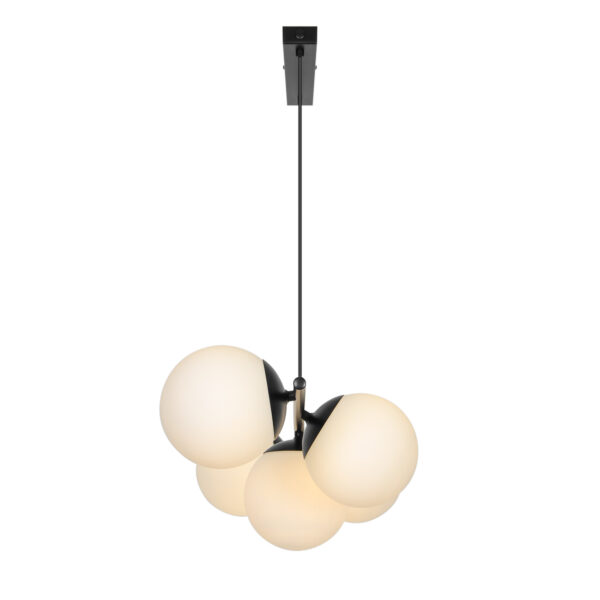 Lampa wisząca glamour Nordlux LILLY 5-SPOT — czarna, E14, 2612623003