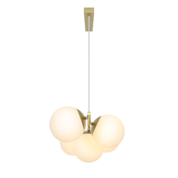 Lampa wisząca glamour Nordlux LILLY 5-SPOT — mosiężna, E14, 2612623035