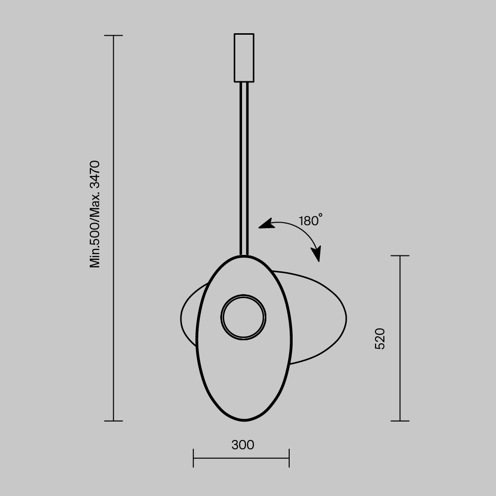 Lampa wisząca nowoczesna EVOLUTION MOD396PL-L10W3K, czarno-biała, LED 9 W 3000 K – Maytoni - obrazek 6