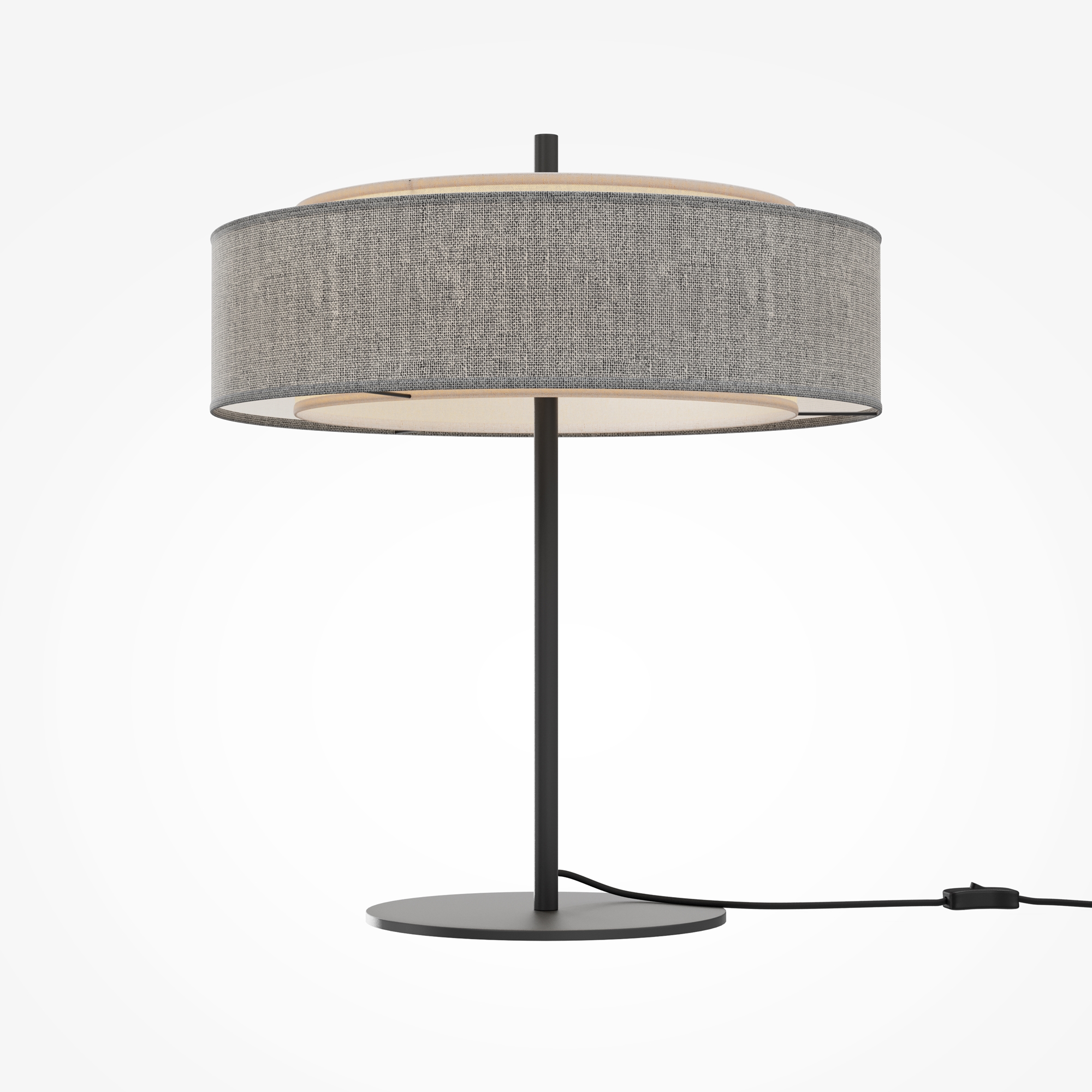 Lampa stołowa nowoczesna BERGAMO MOD613TL-02GR, czarno-szara, 2×E14 – Maytoni - obrazek 2