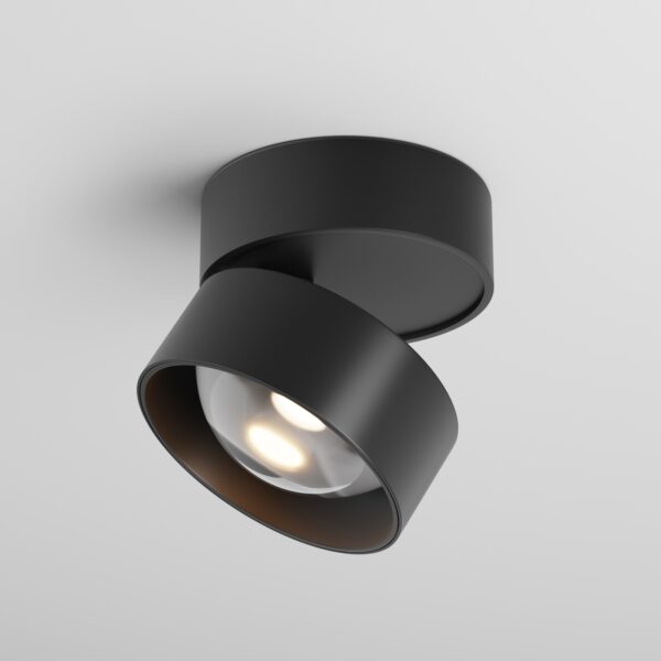 Oprawa sufitowa natynkowa LENS C220CL-12W3K-B, czarna, LED 12 W 3000 K – Maytoni