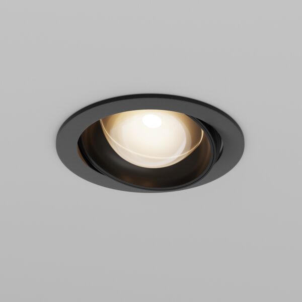 Oprawa sufitowa wpuszczana LENS DL105-12W3K-B, czarna, LED 12 W 3000 K IP44 – Maytoni