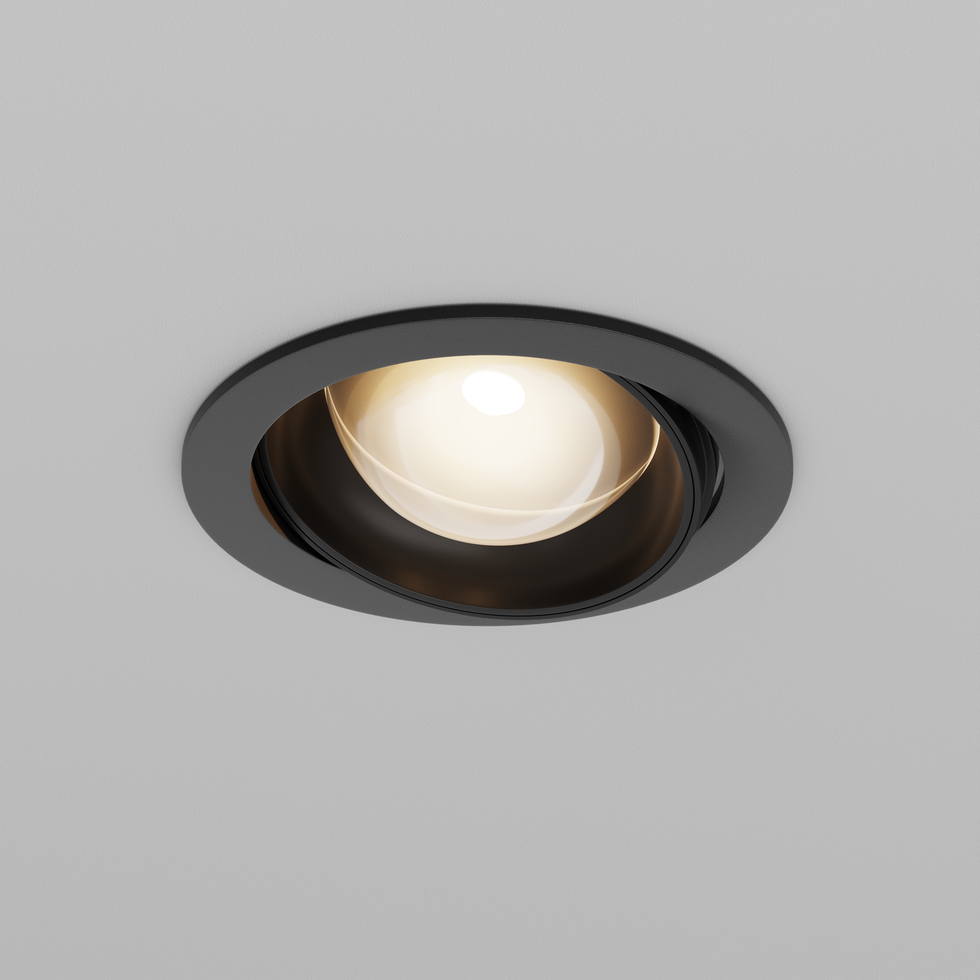 Oprawa sufitowa wpuszczana LENS DL105-12W3K-B, czarna, LED 12 W 3000 K IP44 – Maytoni