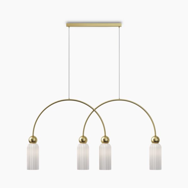 Lampa wisząca nowoczesna ANTIC MOD302PL-04W, złoto-biała, 4×E14 – Maytoni