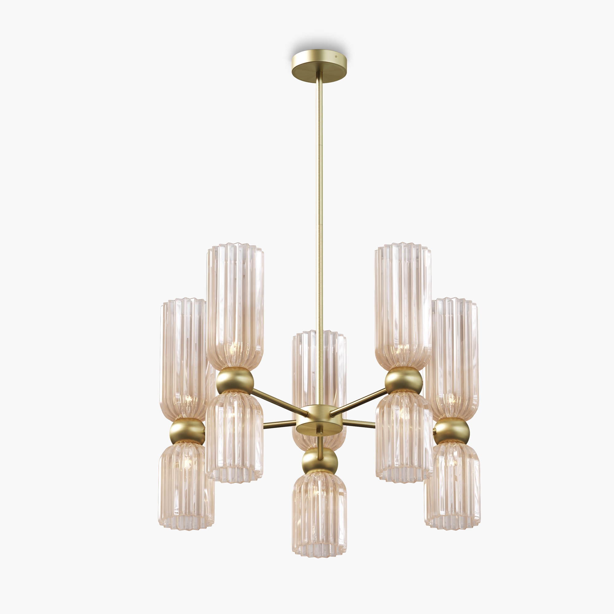 Lampa wisząca nowoczesna ANTIC MOD302PL-10CG, złota / koniakowa, 10×E14 – Maytoni