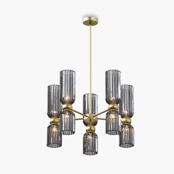 Lampa wisząca nowoczesna ANTIC MOD302PL-10GR, złoto-szara, 10×E14 – Maytoni