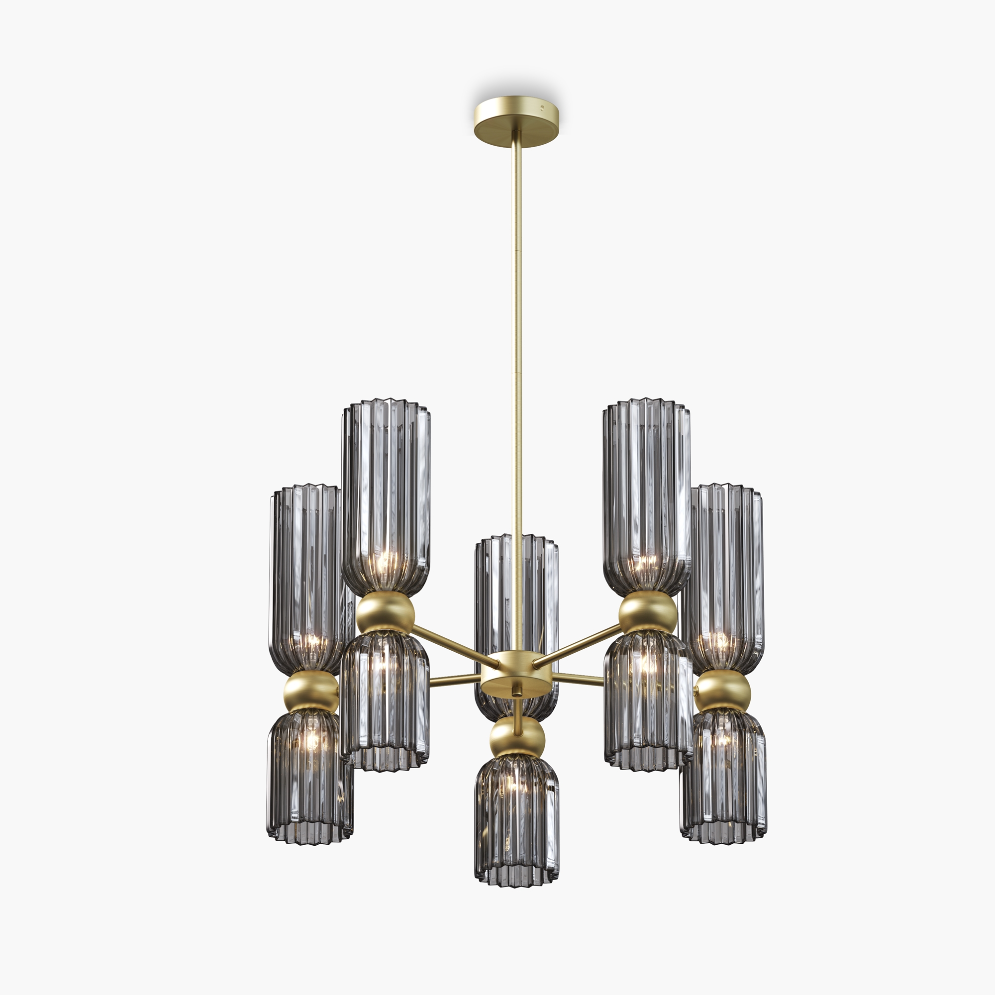 Lampa wisząca nowoczesna ANTIC MOD302PL-10GR, złoto-szara, 10×E14 – Maytoni