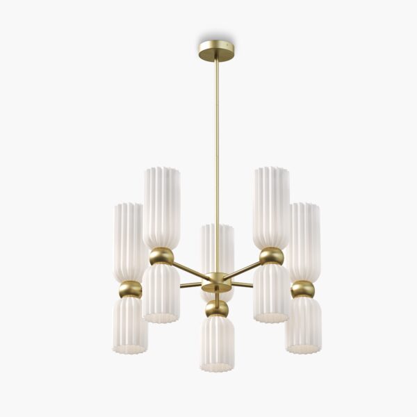 Lampa wisząca nowoczesna ANTIC MOD302PL-10W, złoto-biała, 10×E14 – Maytoni