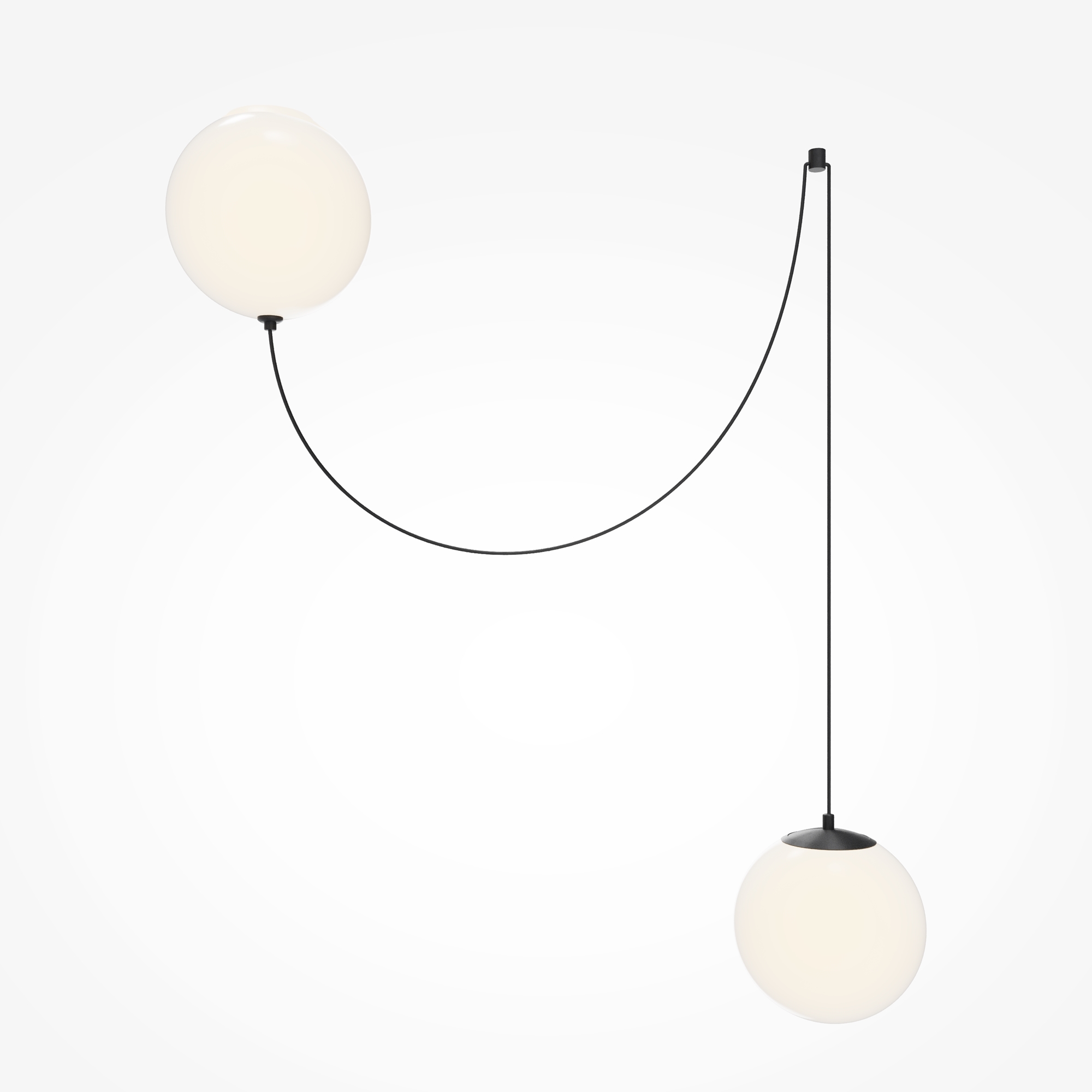 Lampa wisząca nowoczesna TWINS MOD427PL-L20B3K1, czarno-biała, LED 20 W 3000 K – Maytoni