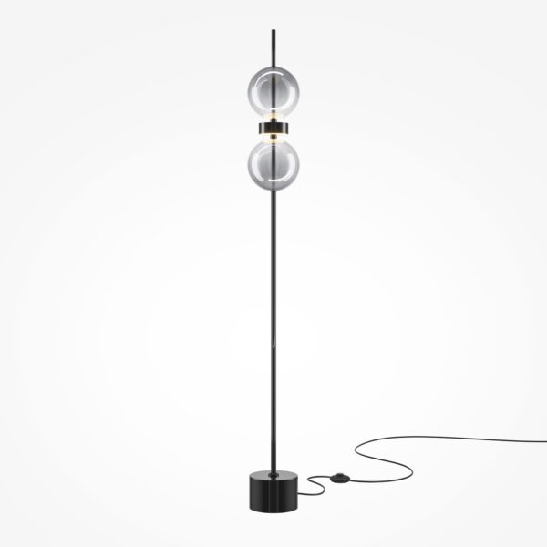 Lampa podłogowa nowoczesna DOUBLE MOON MOD478FL-L15B3K, czarno-dymiona, LED 15 W 3000 K – Maytoni