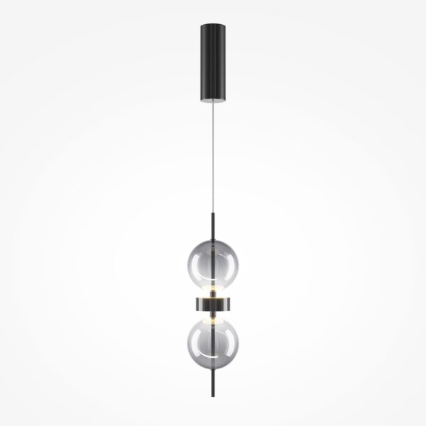 Lampa wisząca nowoczesna DOUBLE MOON MOD478PL-L8B3K, czarno-dymiona, LED 8 W 3000 K – Maytoni