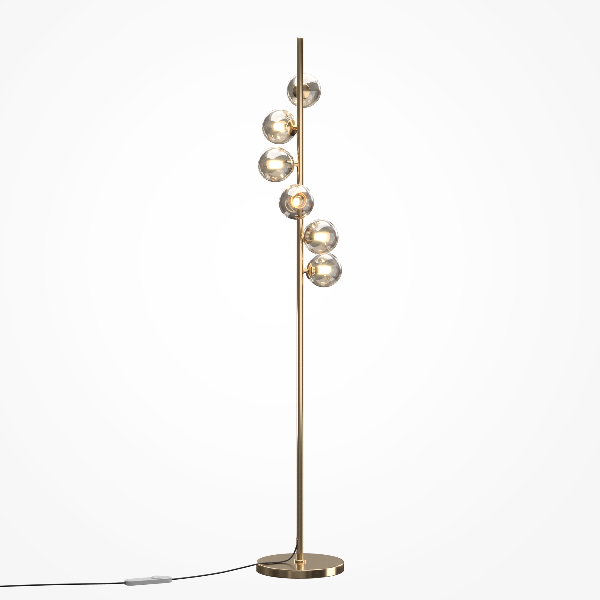 Lampa podłogowa nowoczesna DALLAS MOD545FL-06G1, złota / koniakowa, 6×G9 – Maytoni
