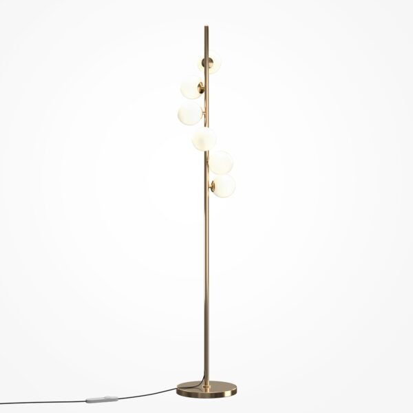 Lampa podłogowa nowoczesna DALLAS MOD545FL-06G, złoto-biała, 6×G9 – Maytoni