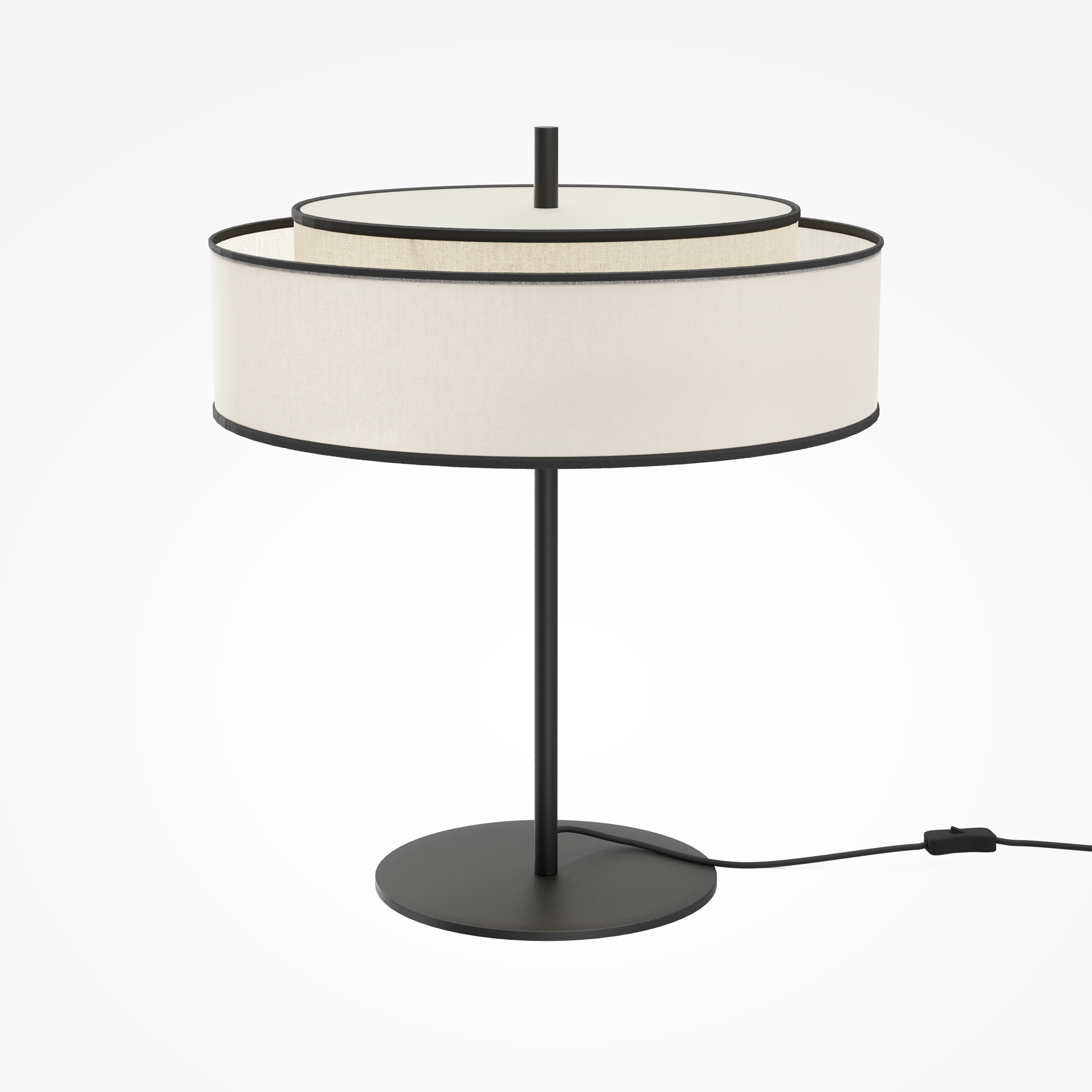 Lampa stołowa nowoczesna BERGAMO MOD613TL-02W, czarno-biała, 2×E14 – Maytoni
