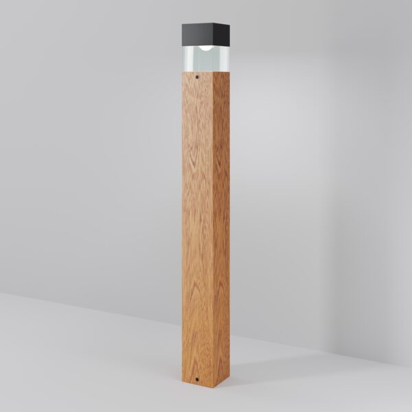 Lampa ogrodowa stojąca QUADRA O143FL-L8TK, kolor drewna, LED 8 W 3000 K IP65 – Maytoni
