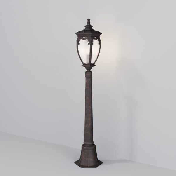 Lampa ogrodowa stojąca FLEUR O414FL-01BZ1, antyczny brąz, 1×E27 IP44 – Maytoni