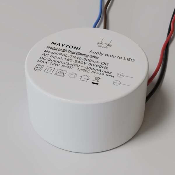 Zasilacz LED stałoprądowy TRIAC PSL-TR40-300mA-DE, biały, 12 W – Maytoni
