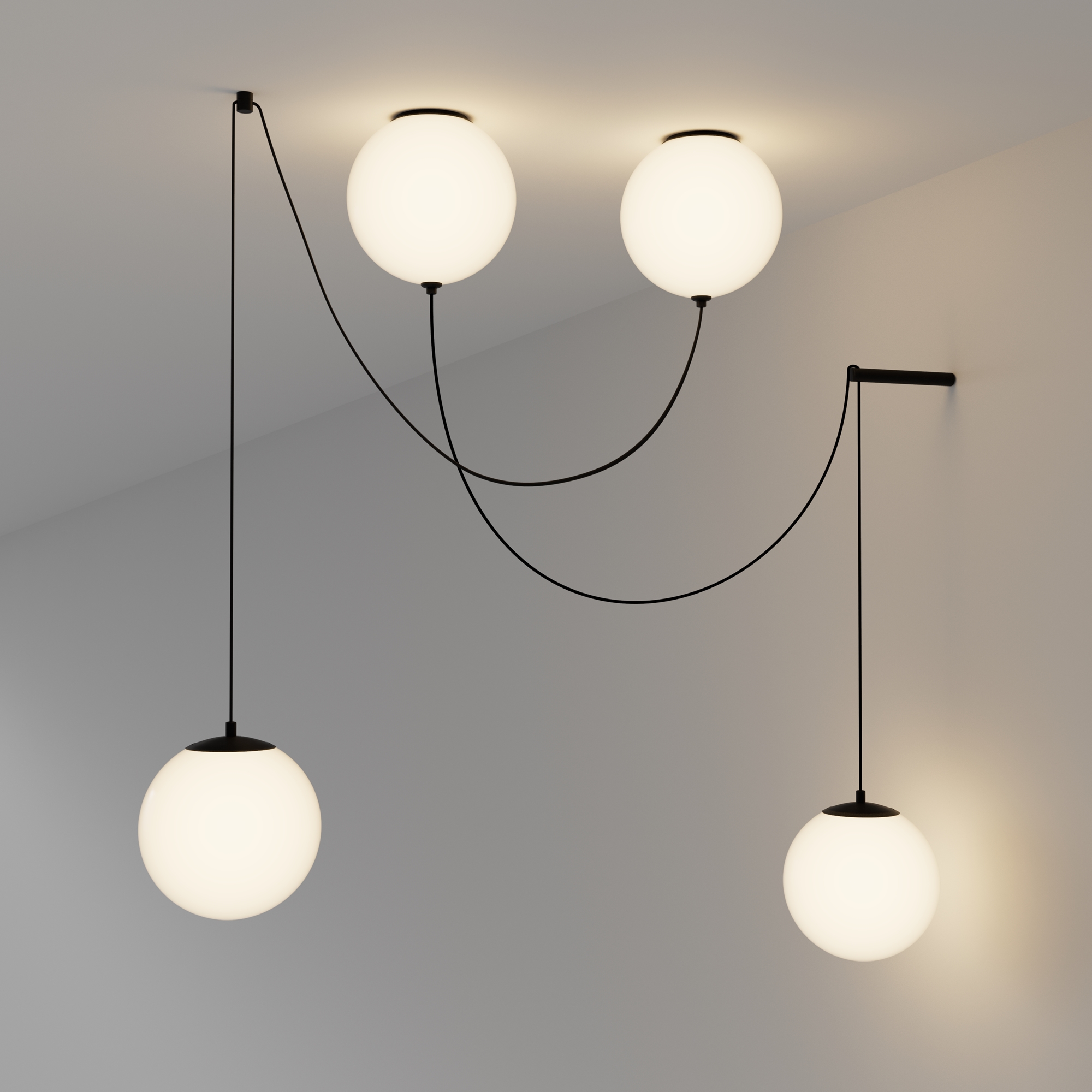 Lampa wisząca nowoczesna TWINS MOD427PL-L20B3K1, czarno-biała, LED 20 W 3000 K – Maytoni - obrazek 4
