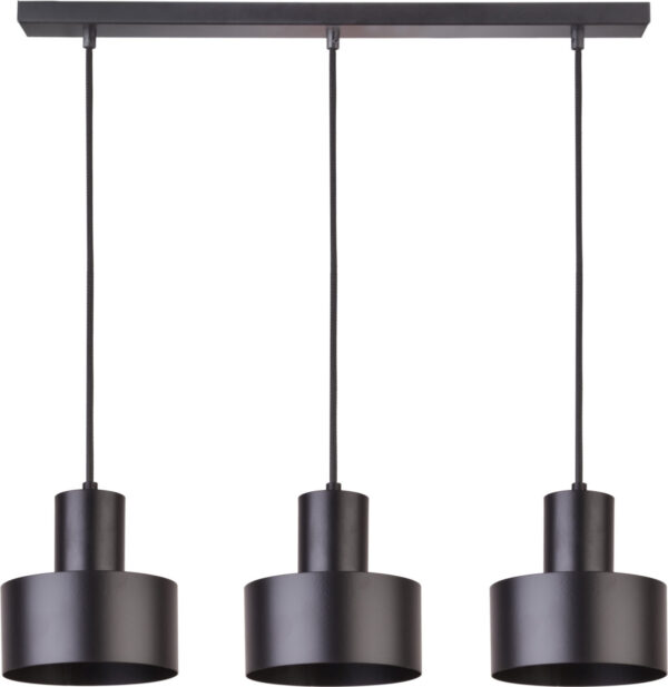 Lampa wisząca minimalistyczna RIF 3 prosty czarny, 3 × E27 – Sigma Lighting 30899