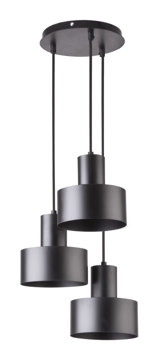 Lampa wisząca minimalistyczna RIF 3 koło czarny, 3 × E27 – Sigma Lighting 30900