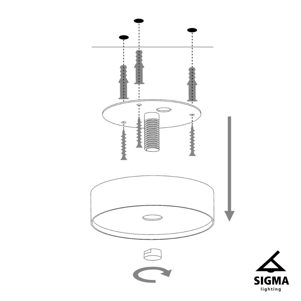Plafon loftowy JUMBO 1 czarny, 1 × E27 – Sigma Lighting 31529 - obrazek 3