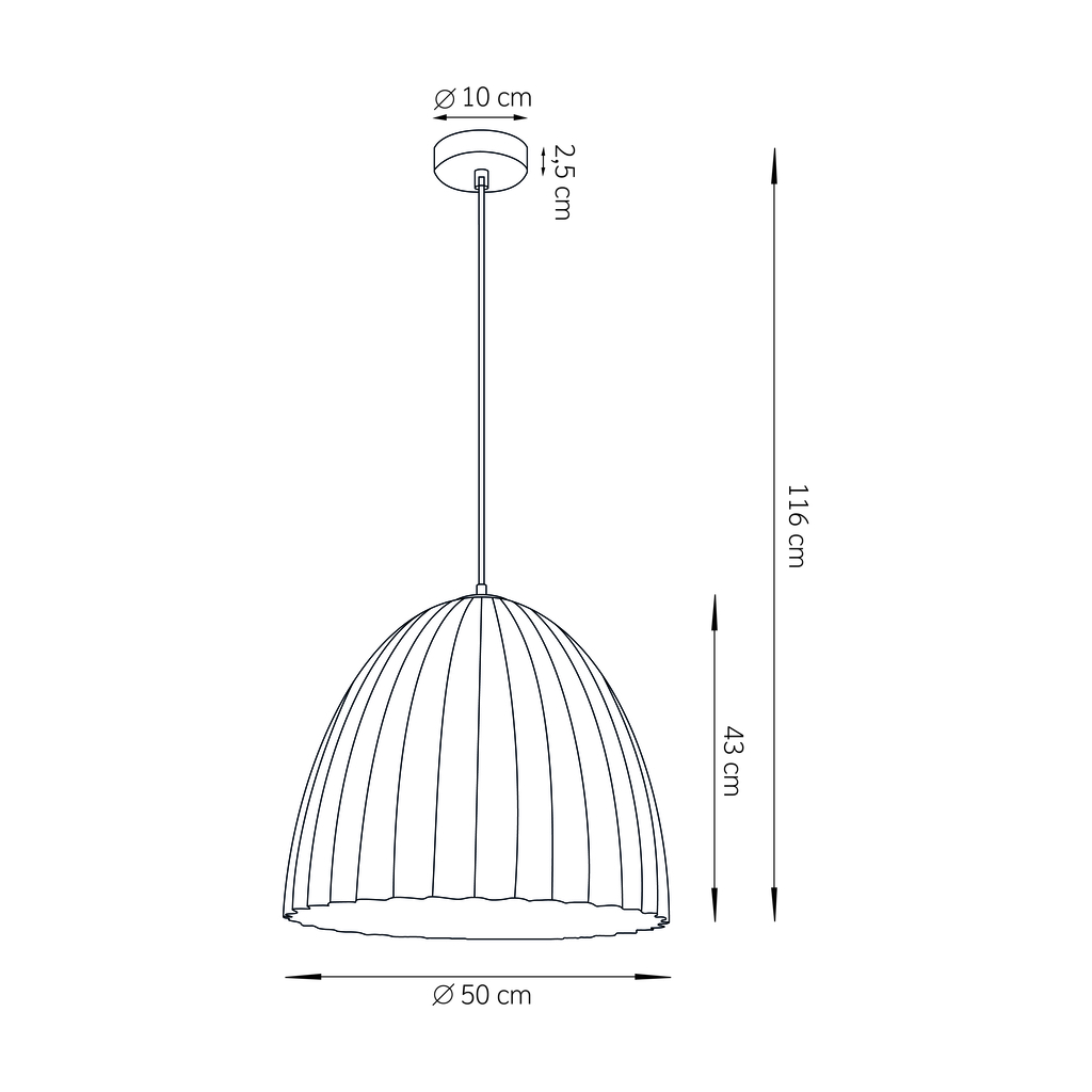 Lampa wisząca minimalistyczna TELMA 50 M biały_złoty, 1 × E27 – Sigma Lighting 32022 - obrazek 2