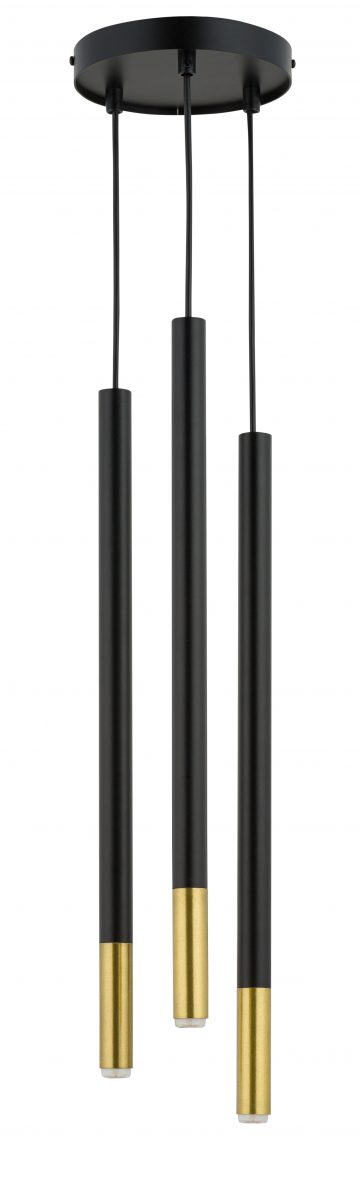 Lampa wisząca minimalistyczna SOPEL DUE 3 czarny_złoty, 3 × G9 – Sigma Lighting 33257