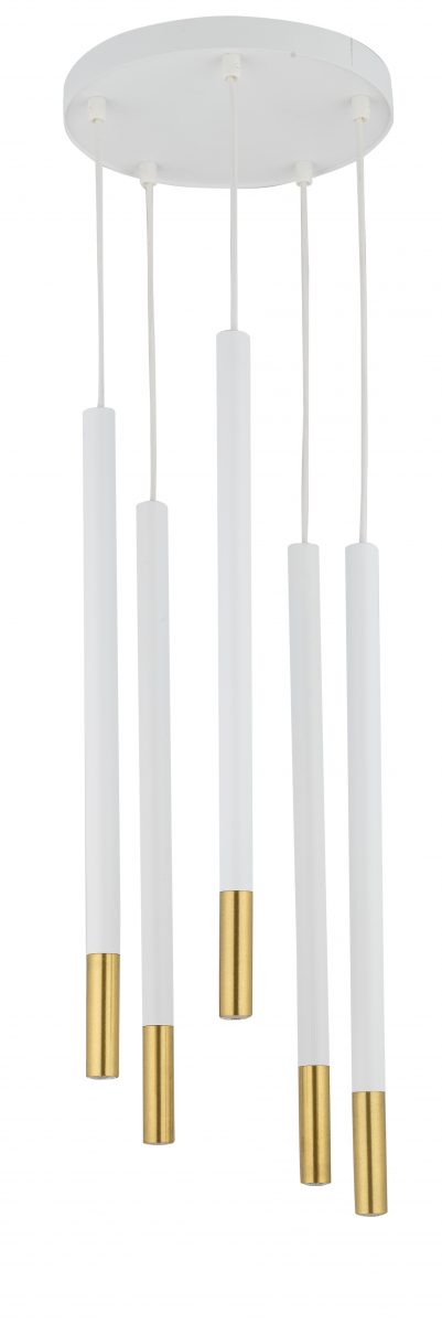 Lampa wisząca minimalistyczna SOPEL DUE 5 biały_złoty, 5 × G9 – Sigma Lighting 33238