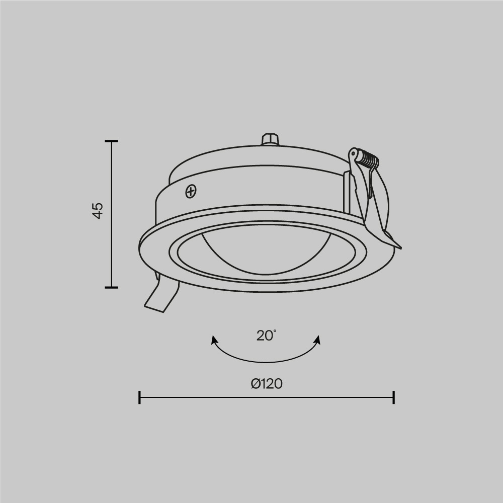 Oprawa sufitowa wpuszczana LENS DL105-12W3K-B, czarna, LED 12 W 3000 K IP44 – Maytoni - obrazek 6