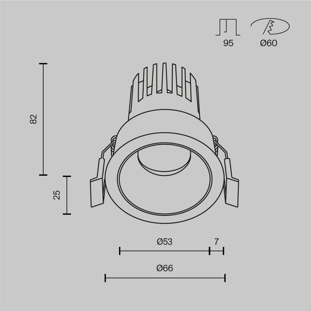 Oprawa sufitowa wpuszczana DIP DL115-10W-2.7K-B, czarna, LED 10 W 2700 K – Maytoni - obrazek 4
