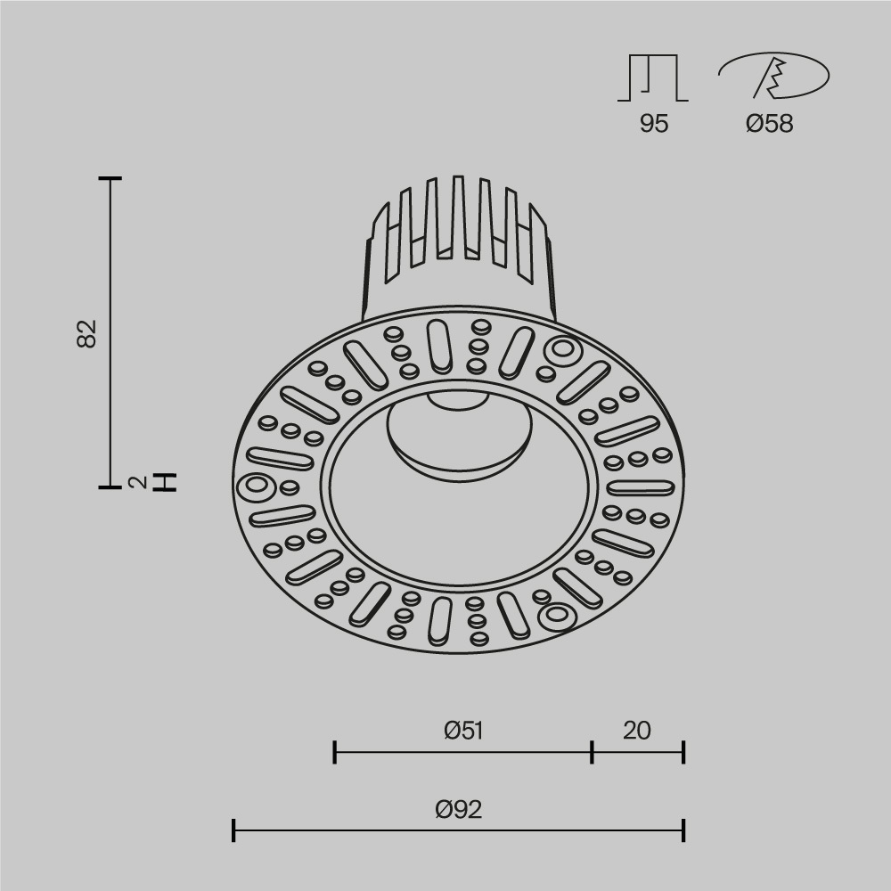 Oprawa sufitowa wpuszczana DIP DL119-10W-3K-TRS-W, biała, LED 10 W 3000 K – Maytoni - obrazek 4