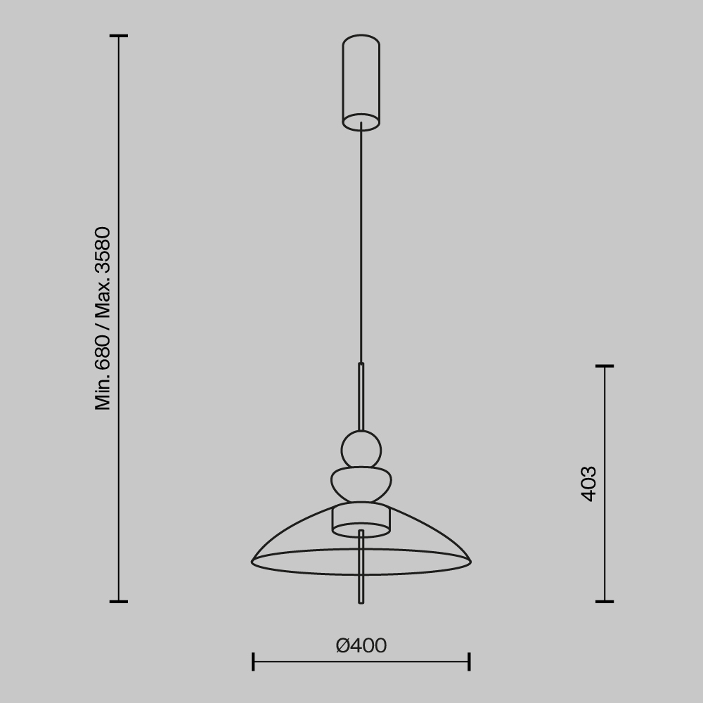 Lampa wisząca nowoczesna BANGKOK MOD185PL-L6B3K6, czarno-dymiona, LED 12 W 3000 K – Maytoni - obrazek 5