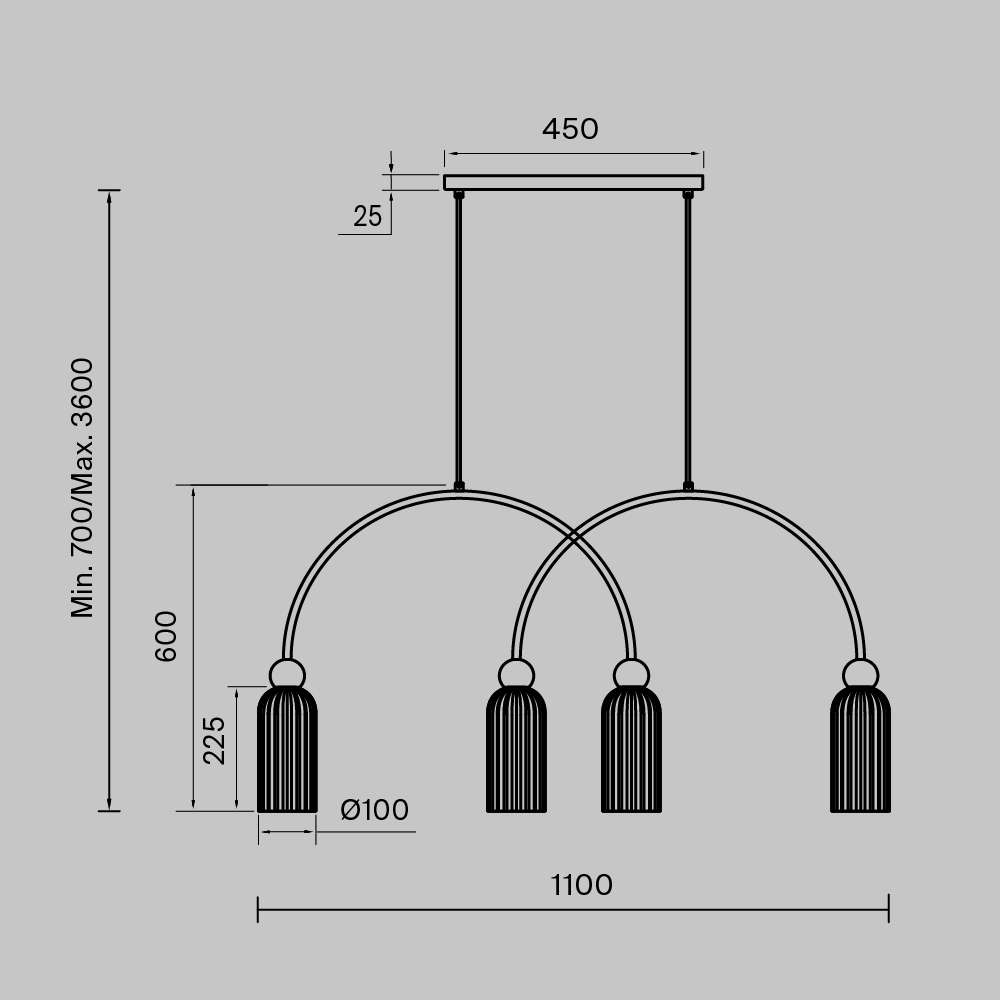 Lampa wisząca nowoczesna ANTIC MOD302PL-04CG, złota / koniakowa, 4×E14 – Maytoni - obrazek 5