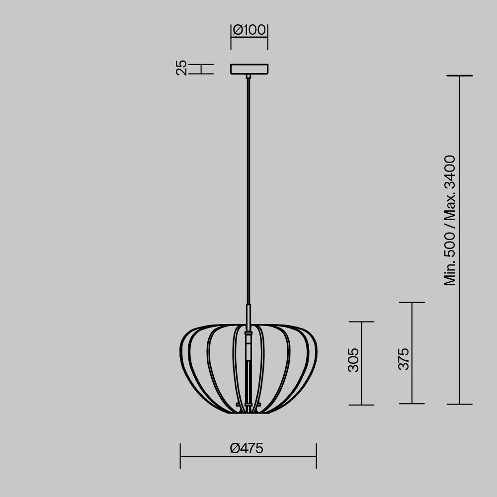 Lampa wisząca nowoczesna CAMBIO MOD398PL-01BR, czarno-brązowa, 1×E27 – Maytoni - obrazek 6