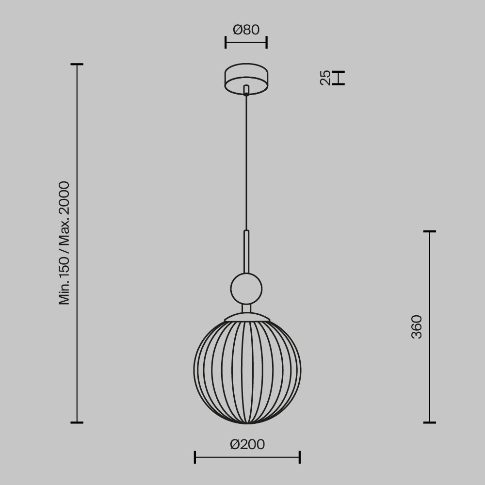 Lampa wisząca nowoczesna TAVO MOD453PL-01BG, beżowa, 1×E27 – Maytoni - obrazek 4