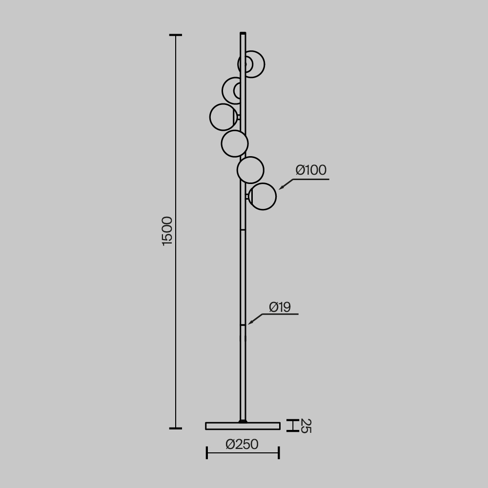 Lampa podłogowa nowoczesna DALLAS MOD545FL-06G1, złota / koniakowa, 6×G9 – Maytoni - obrazek 4