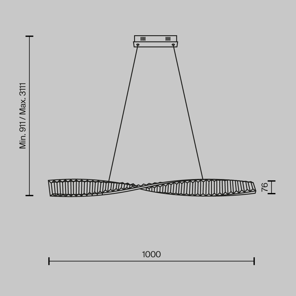 Lampa wisząca nowoczesna KRONE P097PL-L28BS3K, mosiądz, LED 27 W 3000 K – Maytoni - obrazek 6