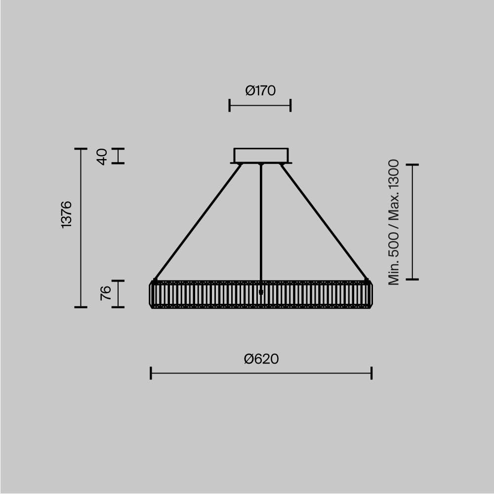 Lampa wisząca nowoczesna KRONE P097PL-L36BS3K1, mosiądz, LED 36 W 3000 K – Maytoni - obrazek 4